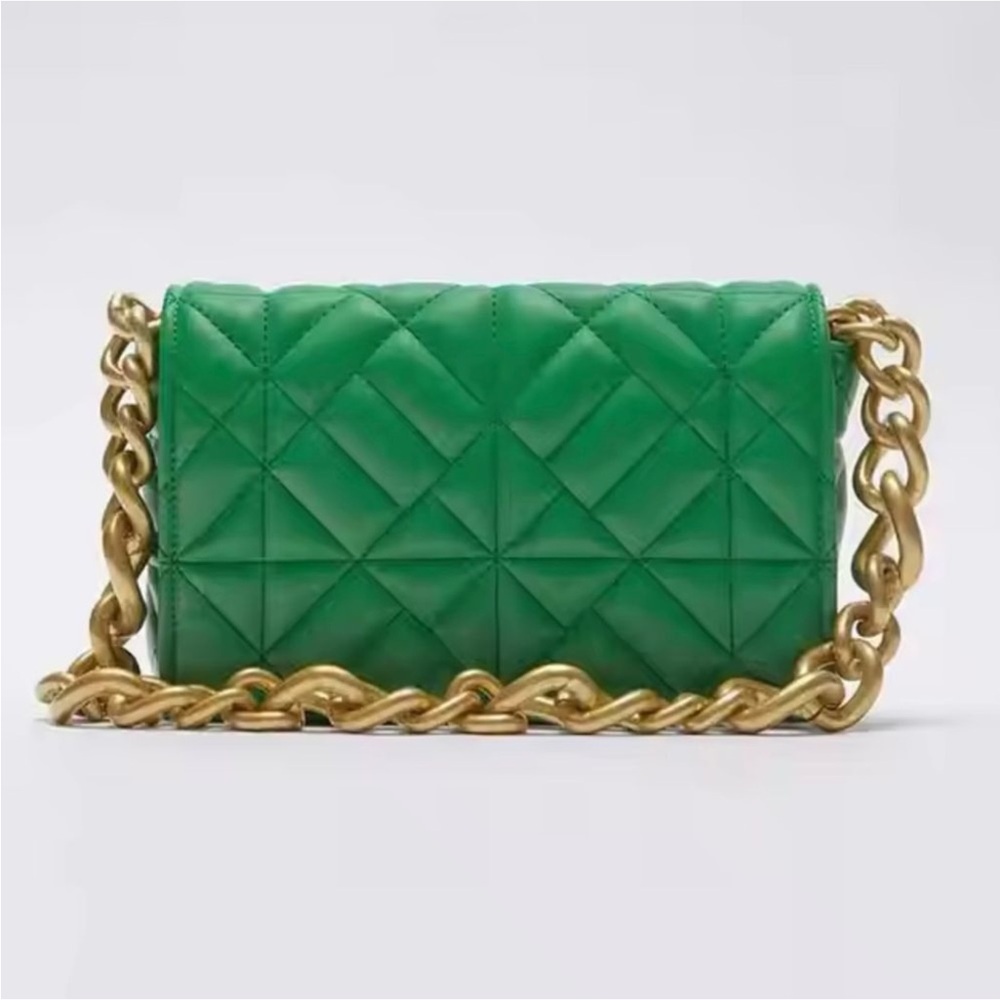 Zara Quilted Chain Strap Shoulder Bag